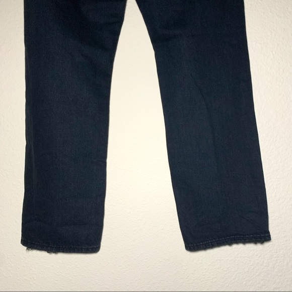 Rolla's Original Cropped High Rise Distressed Straight Leg Jeans Black 29 - Picture 5 of 8